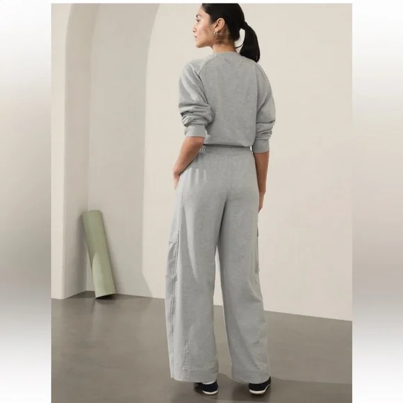 Retroterry Gray High Rise Wide Leg Cargo Pant. Petite Medium - Picture 2 of 9